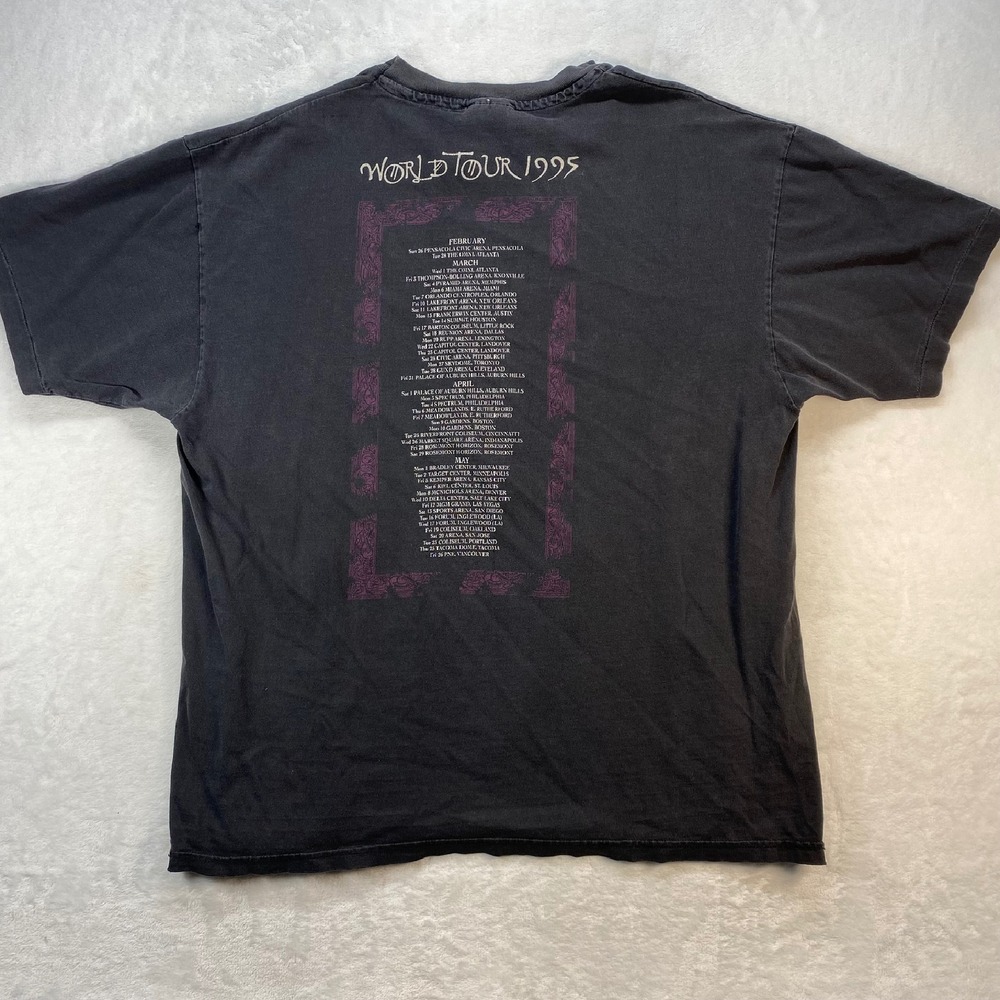 Vintage Hanes Jimmy Page Robert Plant No Quarter Tour T-Shirt XL‎ distressed - Picture 10 of 12